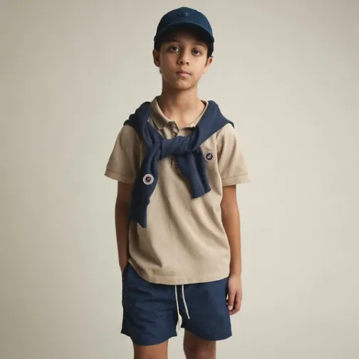 Enfant SWEET PANTS KID FADED POLO WHITE PEPPER