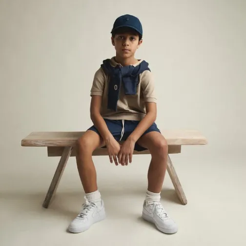 Enfant SWEET PANTS KID FADED POLO WHITE PEPPER