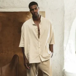 Homme SWEET PANTS LA TUNIQUE BOXY CREAM